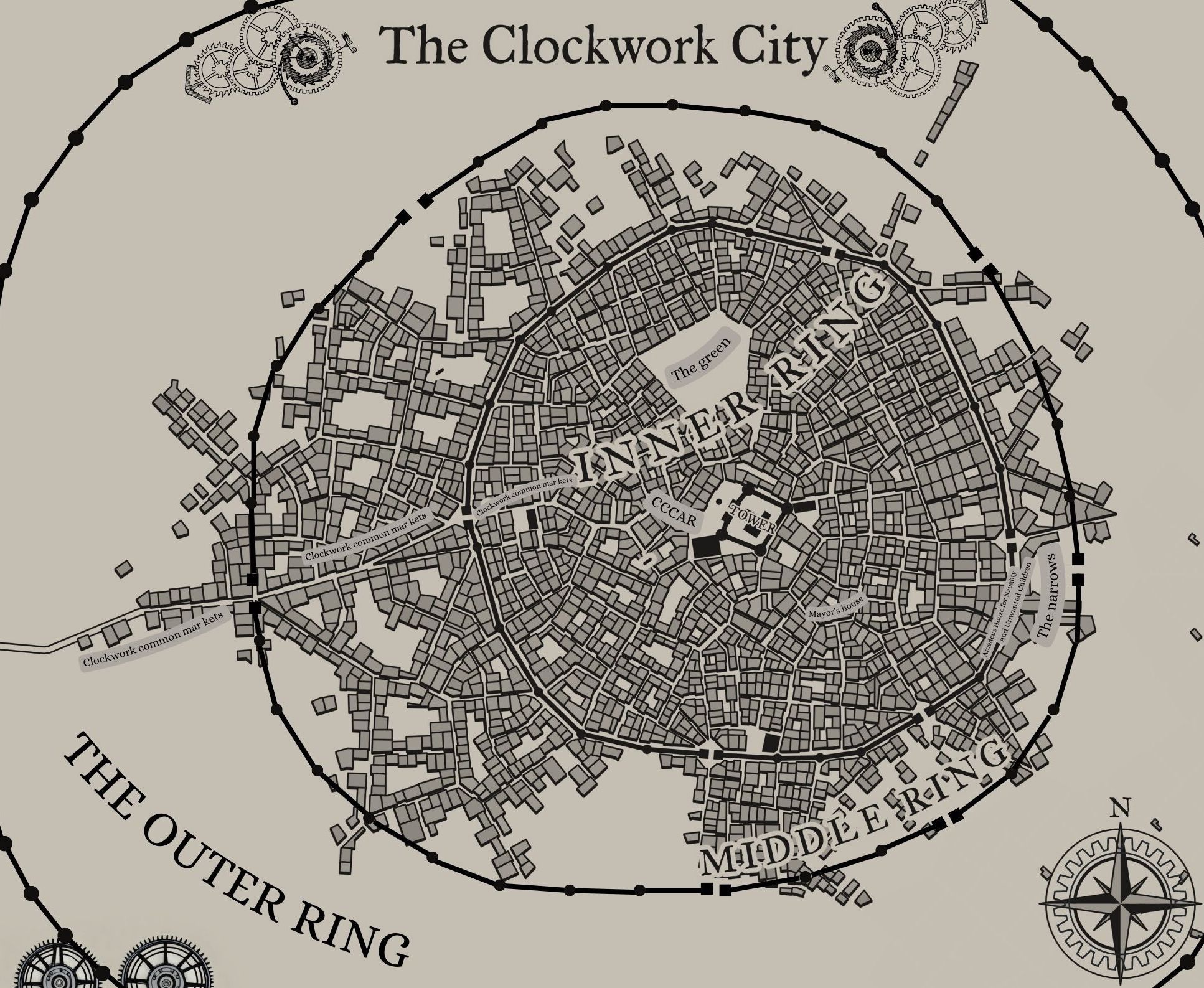 The Clockwork City map